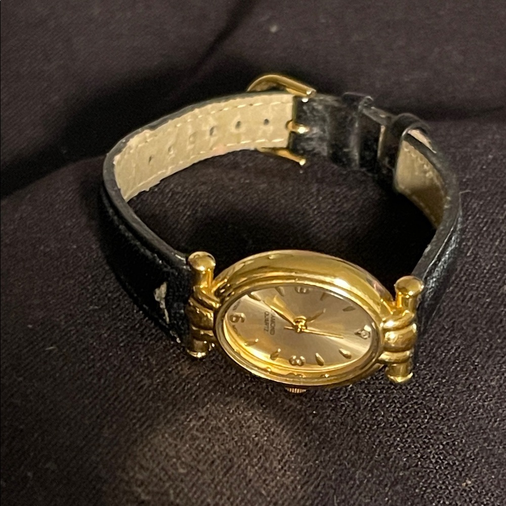Gold and Black Wristwatch